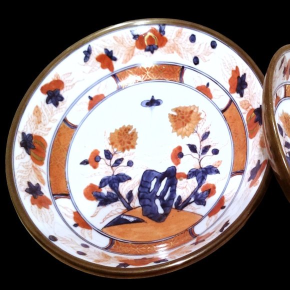 Hand Painted Vintage Japanese Enamel Imari Bowls, Set of 2, Decorative Bowls - Picture 9 of 11